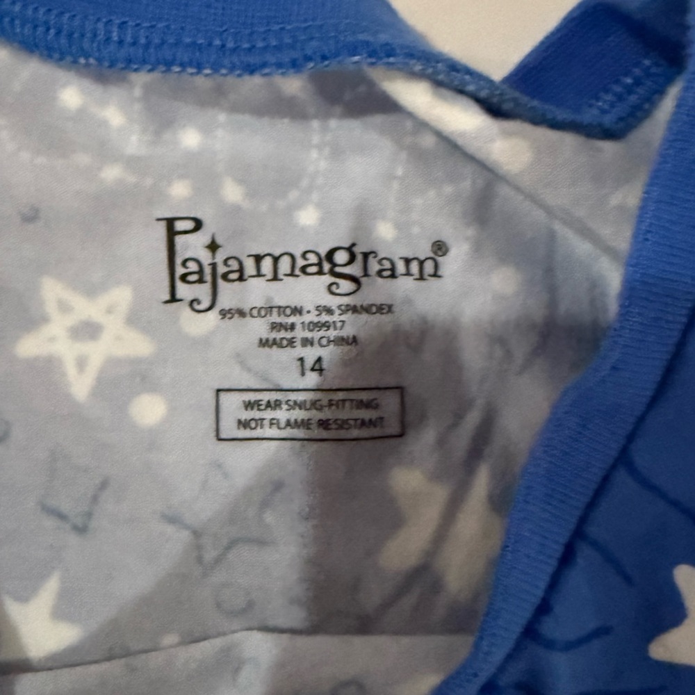 Pajamagram Star Kids Pajama Set - “make a wish” themed pjs. Size 14. Very Euc.
